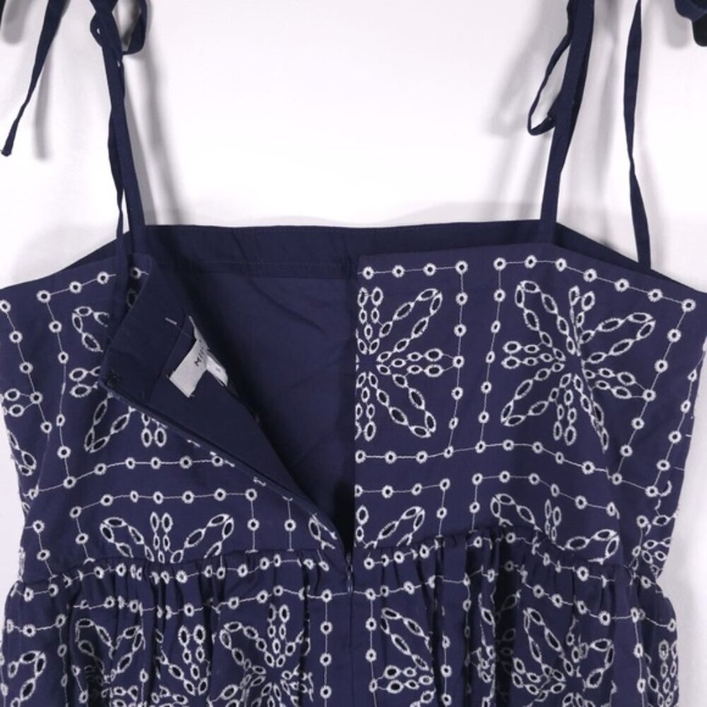 NWT MILLY Enzo Floral Tile Eyelet Peplum Top 72ET21 Size MEDIUM - Picture 9 of 15